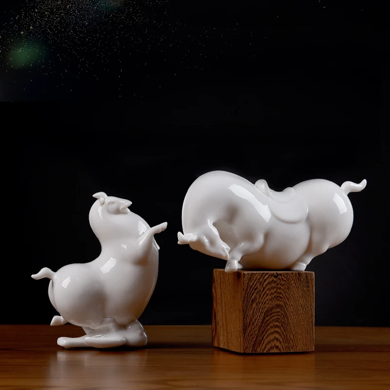 0029 Ceramic Handmade Pony Decoration Chinese Living Room Study Decorative Crafts Birthday Gift Pottery Kiln Ceramic