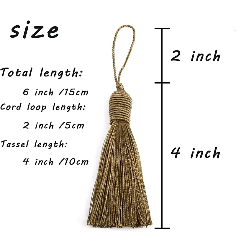 3/6/12Pcs Tassels 부드러운 치실 Tassels 코드 루프와 15.5cm/6 인치 북마크 술 중국어 매듭 Tassels DIY 공예 보석 만들기