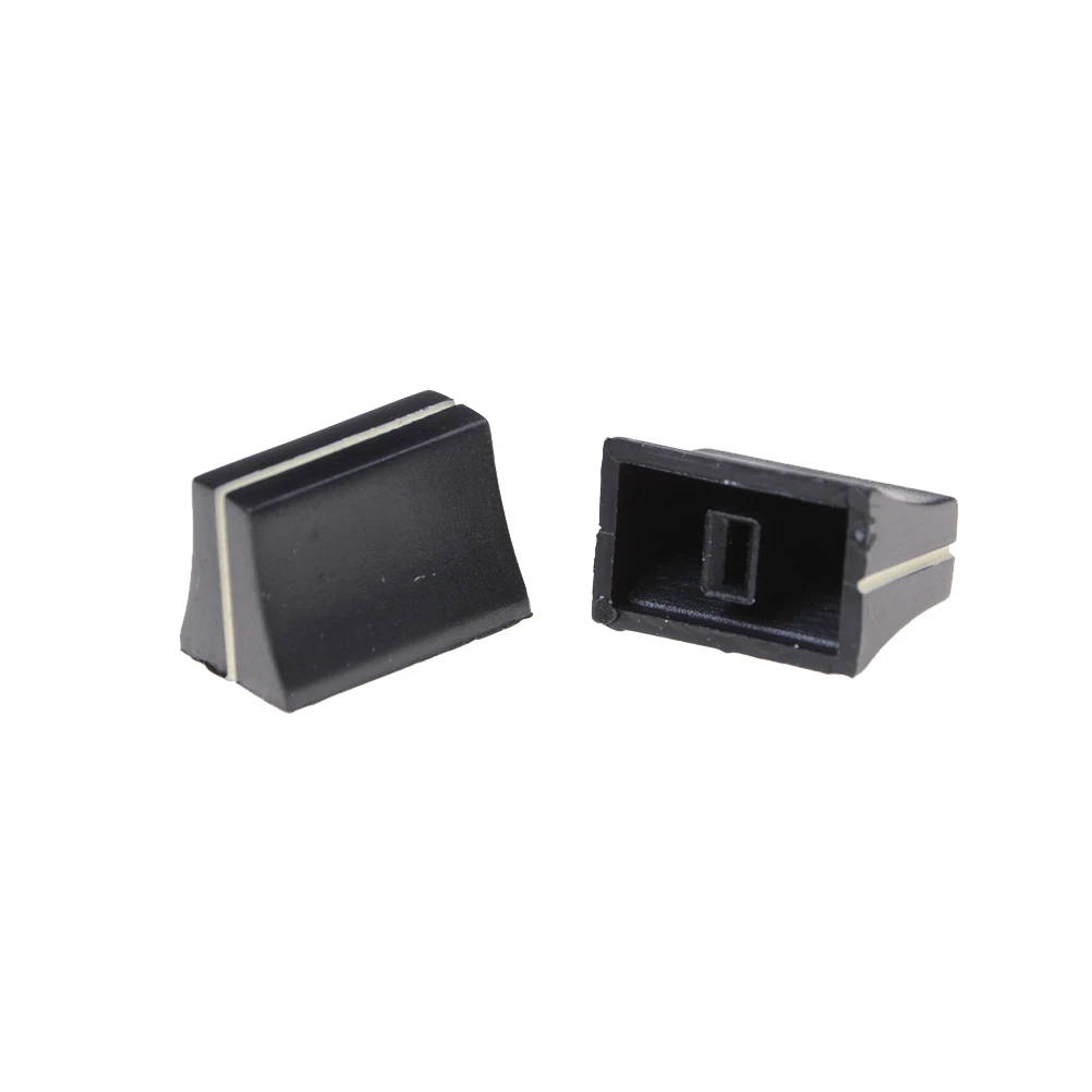 Potentiometer knob cap 10pcs black slide mixer fader 19mmLx12mmW for 4mm shaft WF switch