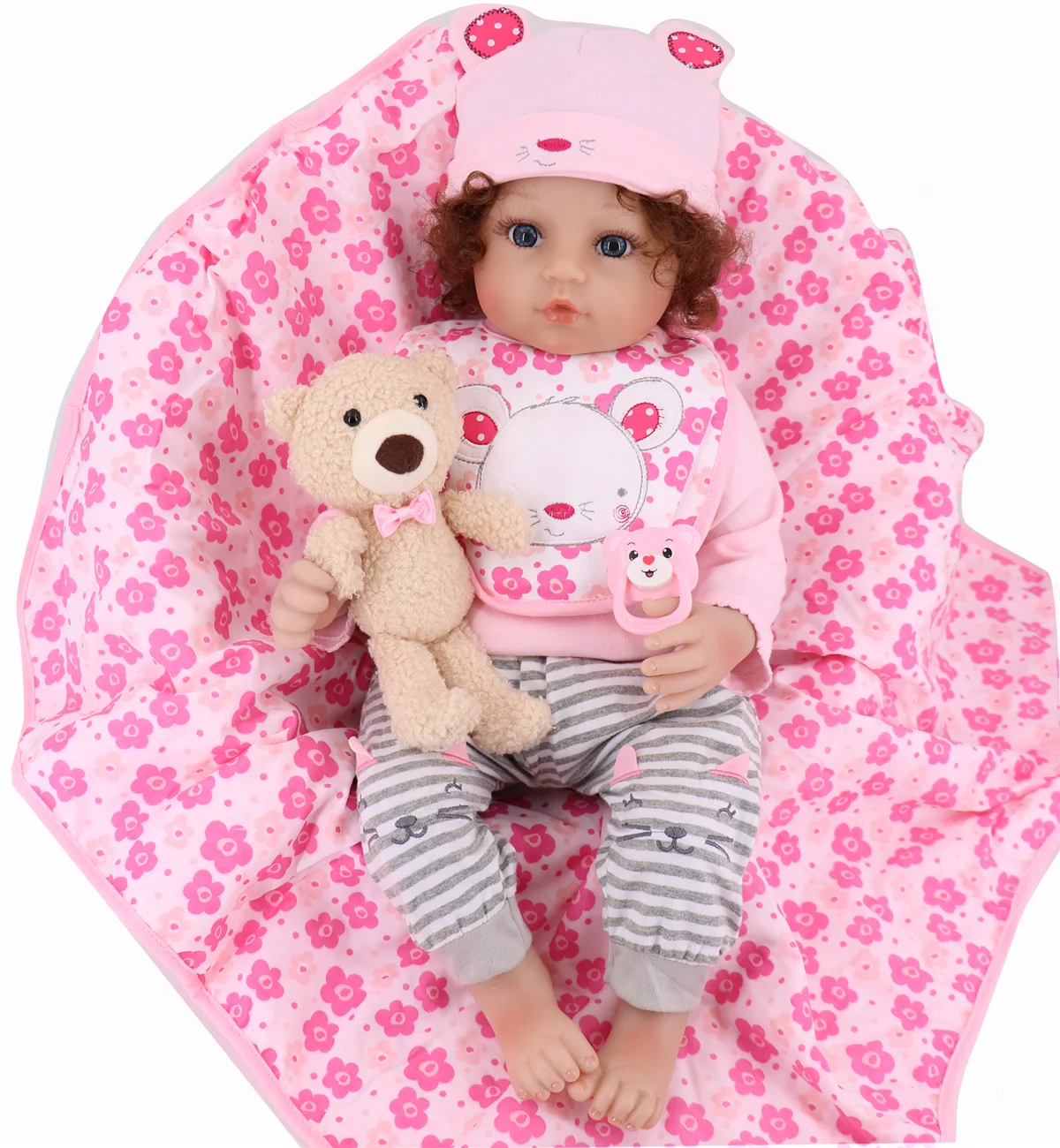 

Silicone Baby Doll Princess Toddler Preemie Baby Reborn Menina 22 " Soft Body Reborn 55 CM Realistic Kids Bedtime Toys Girl Gift