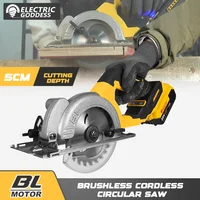 Brushless 5 Inch Electric Circular Saw Lithium Battery Rechargeable Wood Cutting Tool for Dewalt 20v Battery Pin(No Battery)