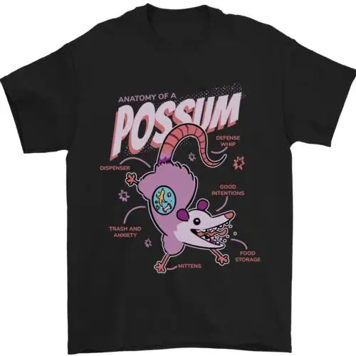 

Мужская футболка с рисунком анатомии Possum, 100% хлопок