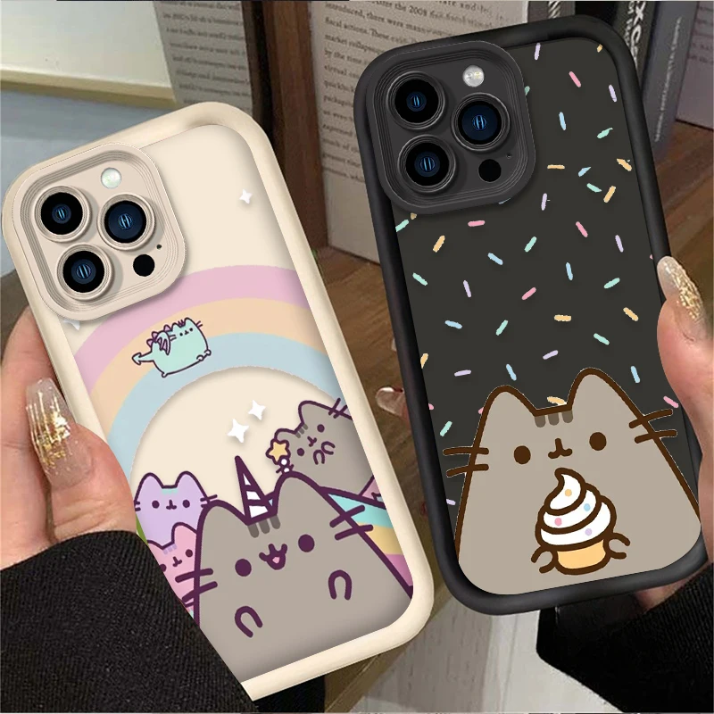 Rainbow Pusheen Cat Protective Silicone Phone Case