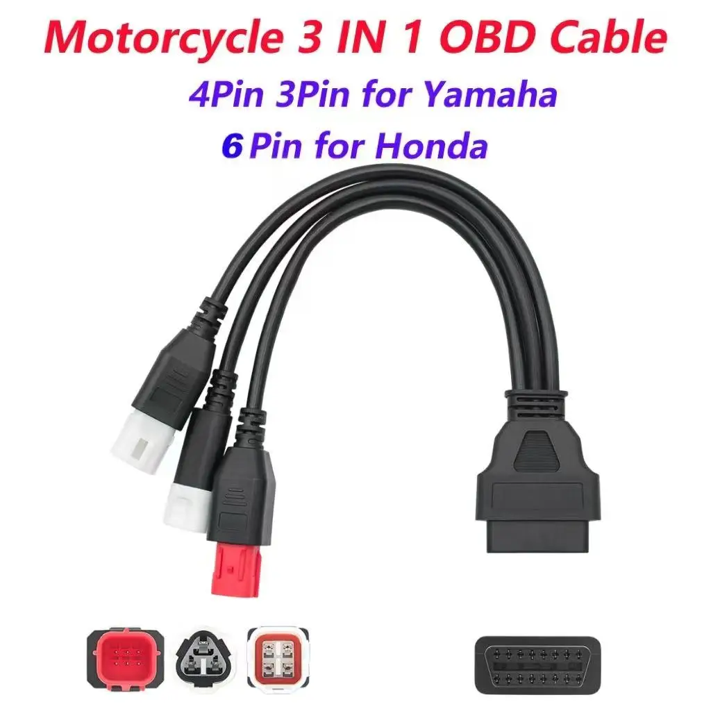 OBD2 Motorcycle Diagnostic Connector Cable Adapter 3pin 4pin 6pin 16PIN for Yamaha Honda