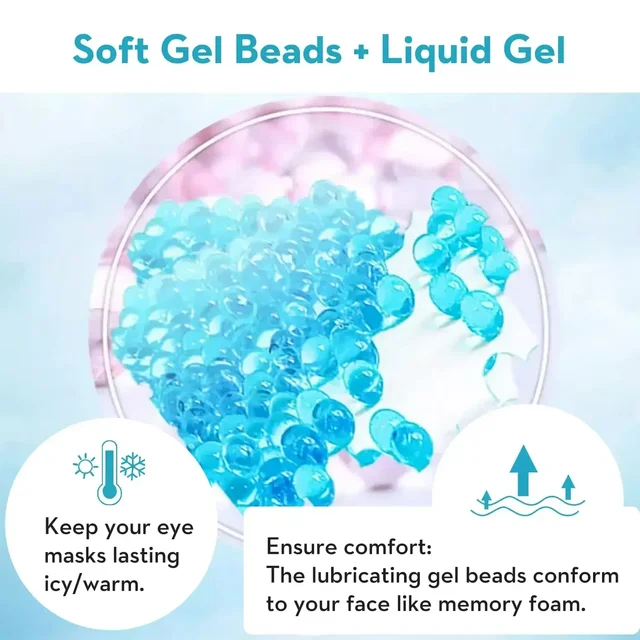 PVC Eye Mask Cooling Eye Mask Hot Cold Compress Gel Beads Eye Mask for Puffy Eyes Dark Circles Reduce Eyes Dry Sleep Eyes Mask 4