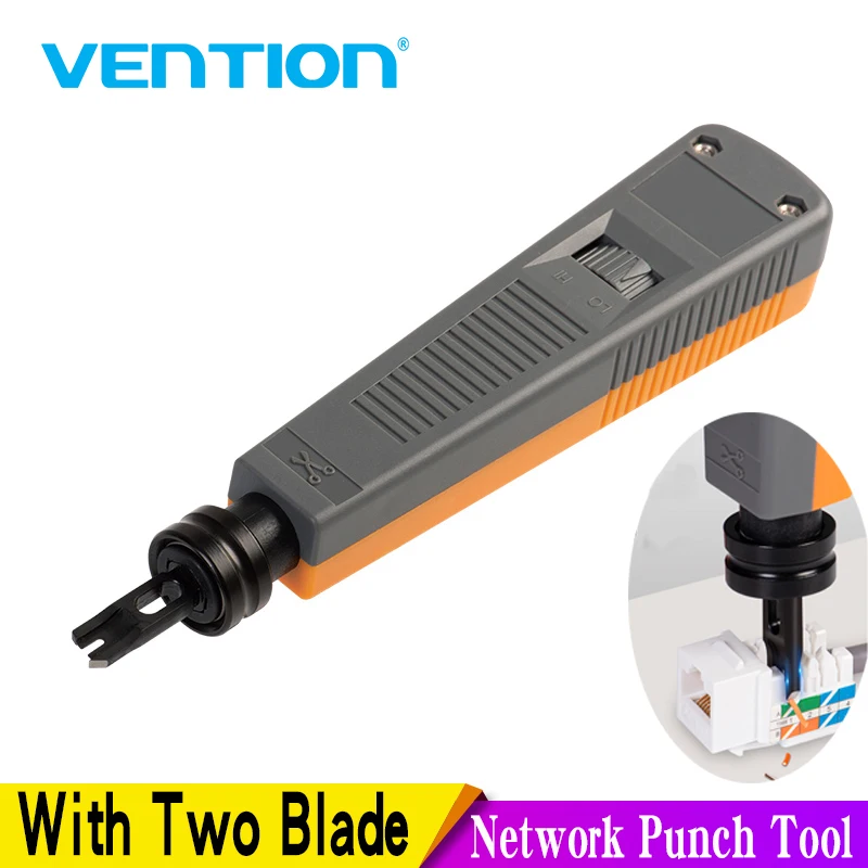 Ethernet Punch Tool Vention Punch Down Impact Tool with Two Blade for Patch Panels Wire Modules 110 Down