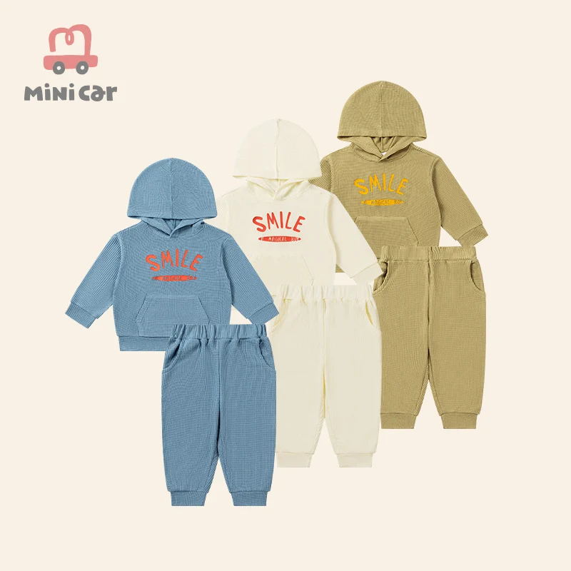  Повседневная пеленка и шапка для младенцев, модный однотонный комплект из тонкого пальто, брюк и кепки с вафельным узором, одежда для м…