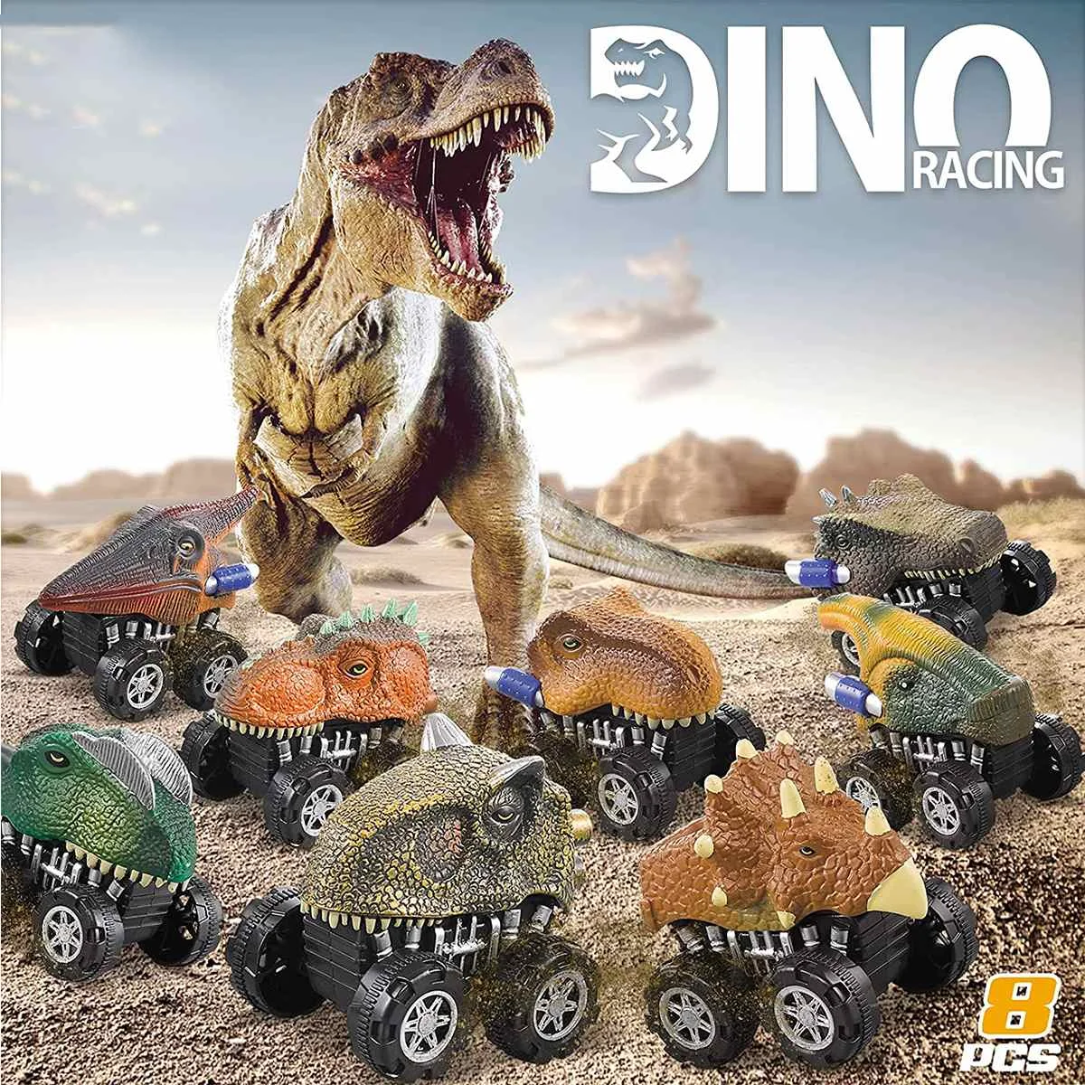 DuduLand Paquetes De Juguetes De Dinosaurio Para Autos Con Tirar El Mejor  Regalo De Cumpleaños Para Niños 