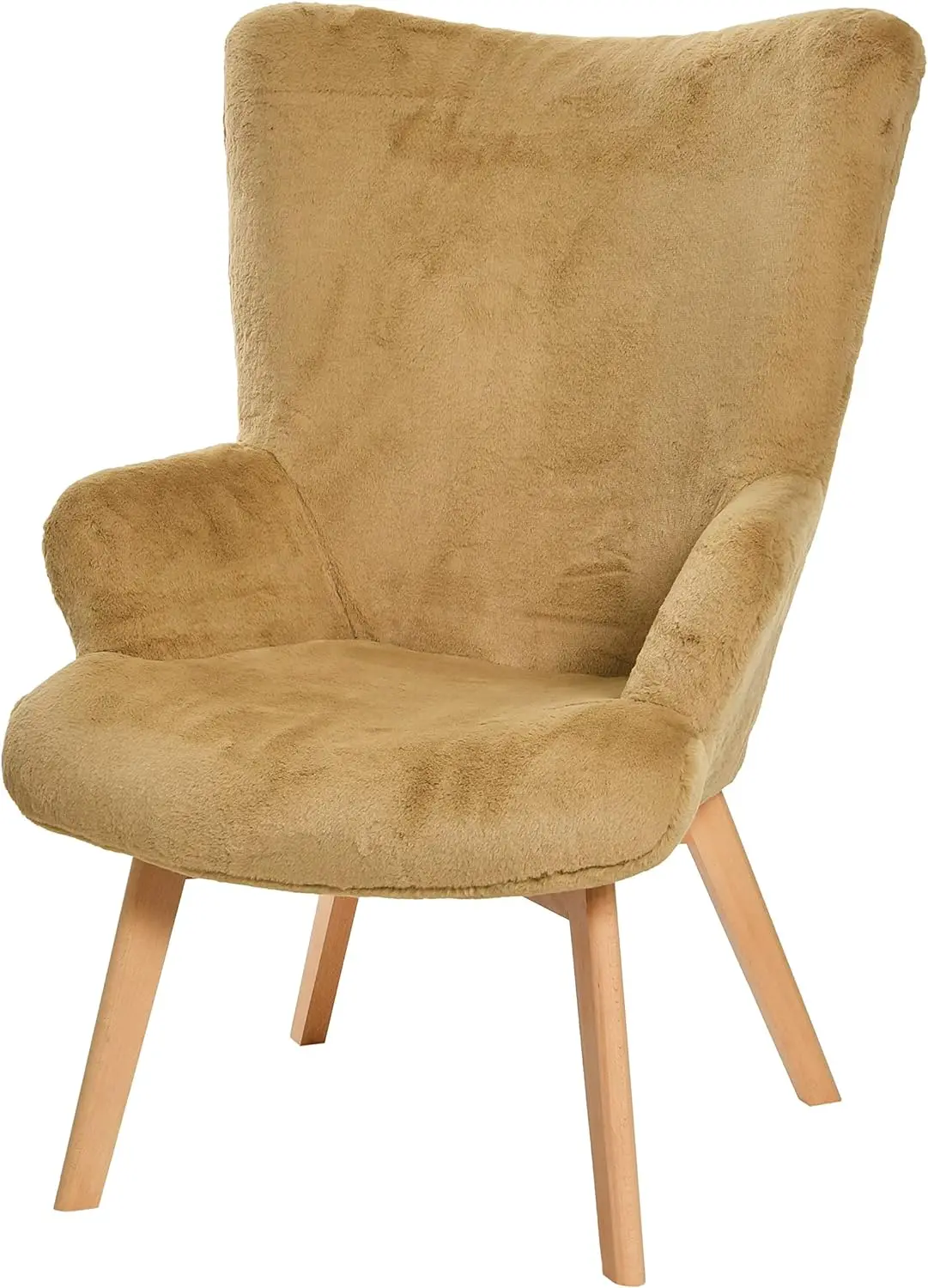 

Creative Co-Op Plush Wingback Chair, Light Brown