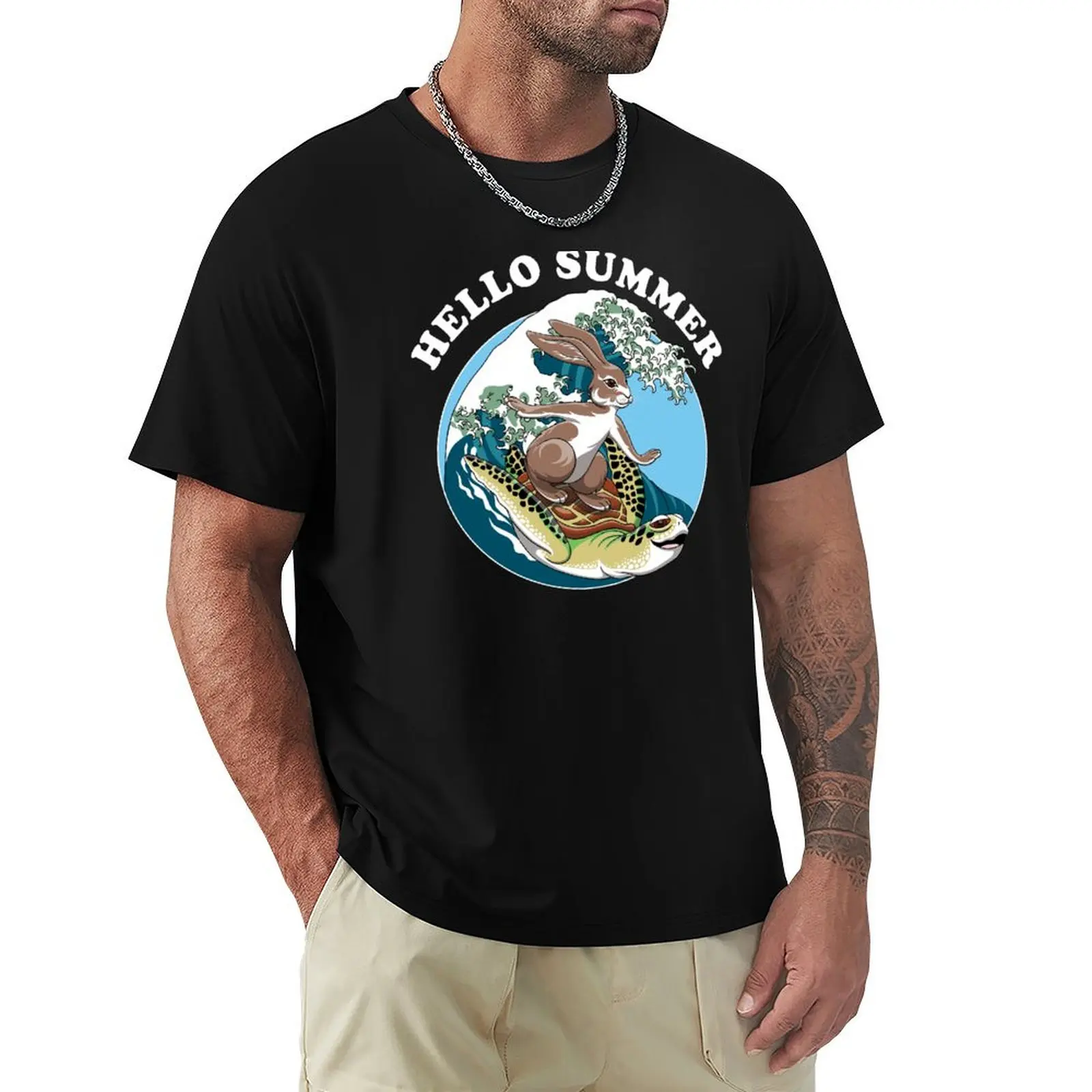 

Hello Summer T-Shirt tops korean fashion plus size tops shirts graphic tees oversized t shirts for men