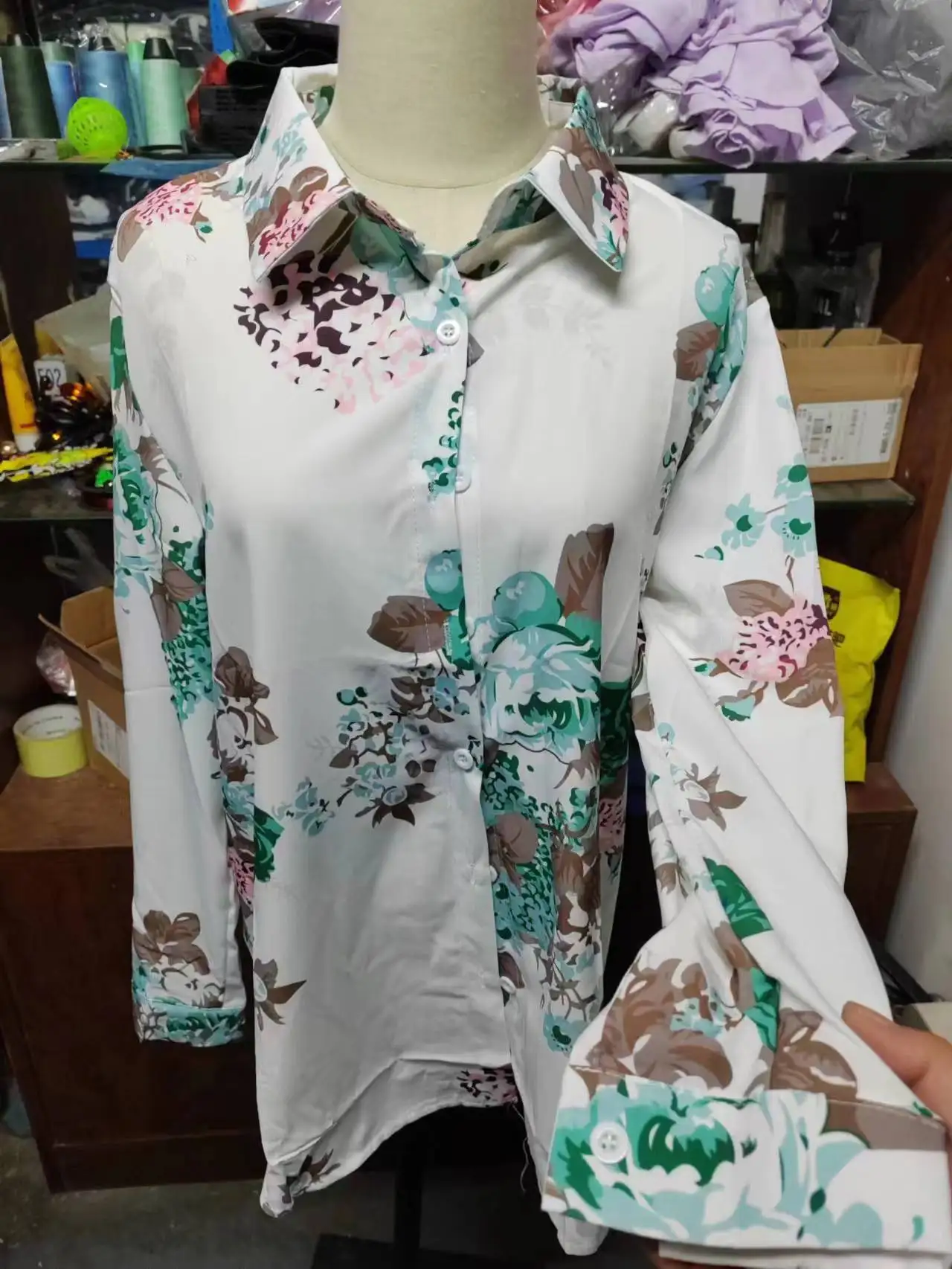 Floral Print Loose Fit Women Blouse Top for Spring Summer