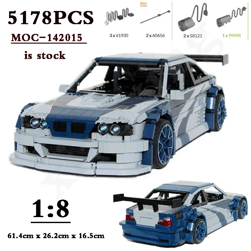 

New MOC-142015M3 E46 Classic Sports Car 5178pcs 1:8 Scale Racing Vehicle Building Toys Building Blocks Boy Toys Birthday Gifts