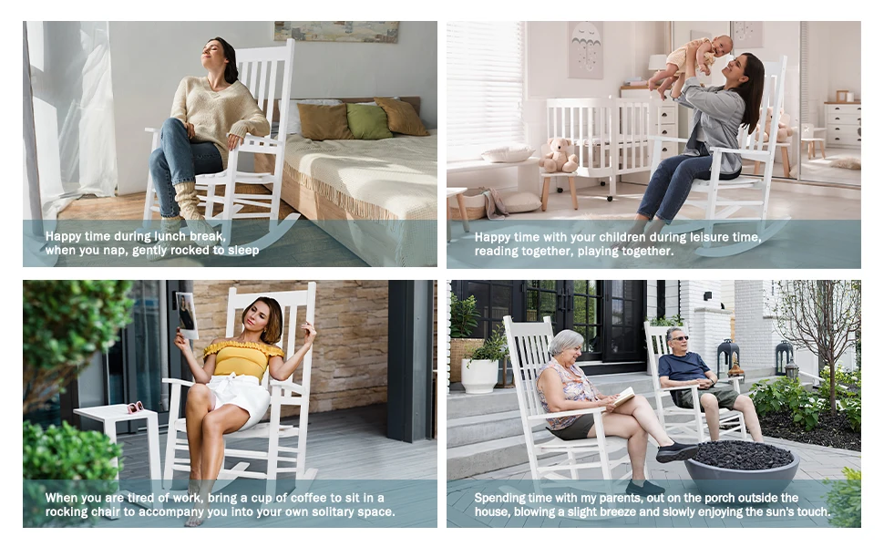 The porch rocking chair is suitable for various scenes