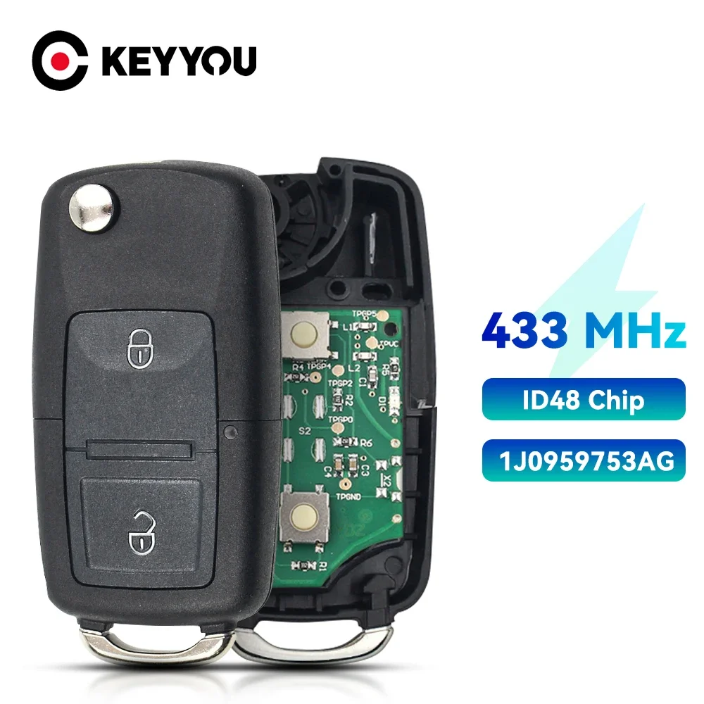 Keyyou Hlo 1J0 959 753 Ag Chiave A Distanza Per Auto Per Vw Skoda Fabia Superb Octavia 1J0959753Ag/75753Ag 2000 - 2008