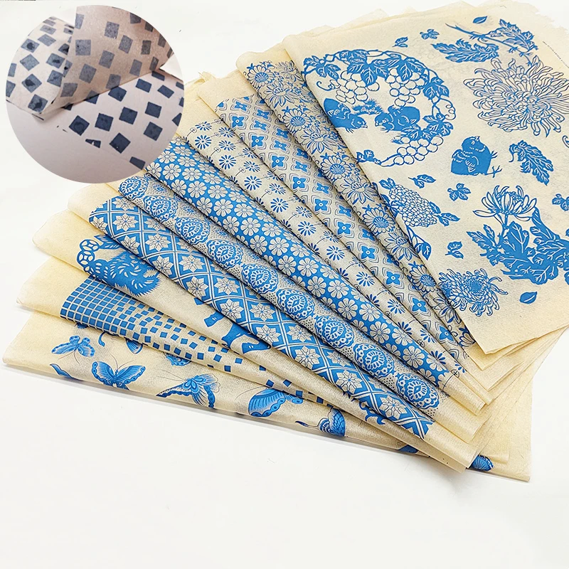 1PC New Pottery Transfer Paper Underglaze Flower Paper DIY Ceramic Coloring Jingdezhen Blue and White Porcelain Plain Decal ceramic transfer paper