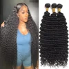Rosabeauty Curly Human Hair Bundles With Transparent Deep Wave Brazilian Extension for Women Weave 3 4 Bundles Natural Color 1