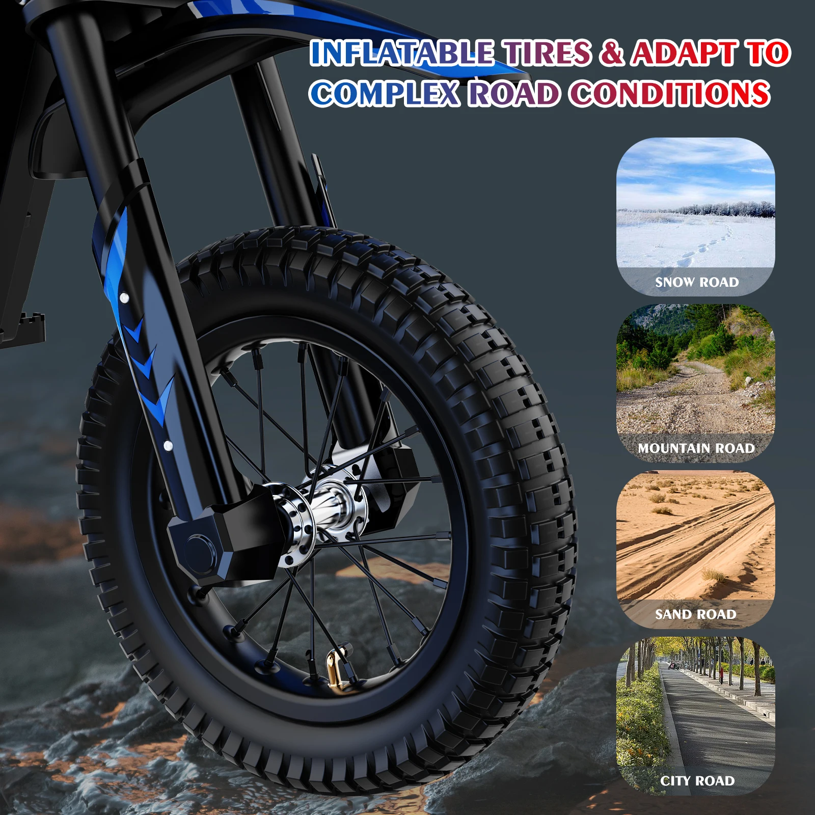EVERCROSS EV12M Electric Dirt Bike,300W Electric Motorcycle,15.5MPH & 9.3 Miles Long-Range,3-Speed Modes Motorcycle