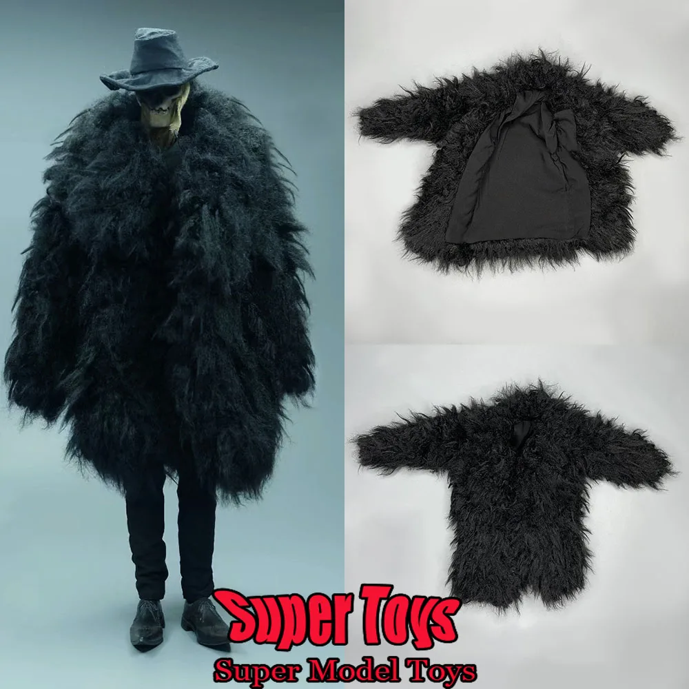

CROW DH TOYS 1/6 мужской повседневный модный свитер средней длины черное плюшевое пальто для 12-дюймовых экшн-фигурок игрушек