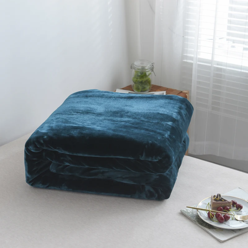 Luxury 500Gsm Thick Soft Flannel Blankets For Beds Faux Fur Mink Throw Twin Queen Size Bedspread Coverlet Winter Warm Blankets