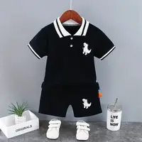 Été bébé garçon vêtements décontractés dessin animé dinosaure T-Shirt pantalon court 2 pièces/ensemble Sport enfants revers costumes enfants mode 0-5 ans 1
