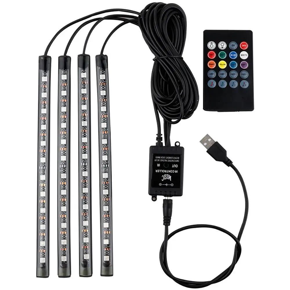 AuTO ADDiCT Car LED Strip Light 4pcs 48 LED DC 12V Multicolor