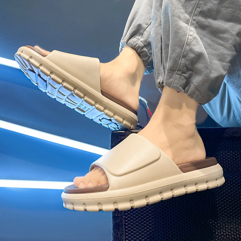 Summer New Men's Slippers Indoor Beach Sandals Outdoor Comfortable Soft Slides Flip-flops Men Women Bathroom Slippers Home Shoes — view 6