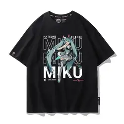 Kawaii Hatsune Miku Short Sleeve Casual T - Shirt - Cute Anime Cartoon Summer Clothing Gift - S - 35 - 40kg (Hatsune Miku - 14)