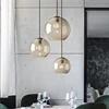 Modern loft hanging Glass Pendant Light industrial lustre decor Lights Fixtures E27/G9 for Living Room Kitchen Restaurant Lamp 3