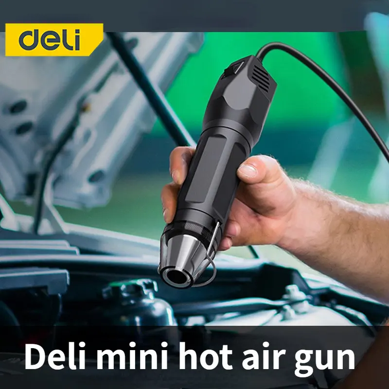 Deli-Pistolet à air chaud électrique, odorthermique bricolage, siège de support, outils en plastique rétractable, 220V, 140 W, 300W