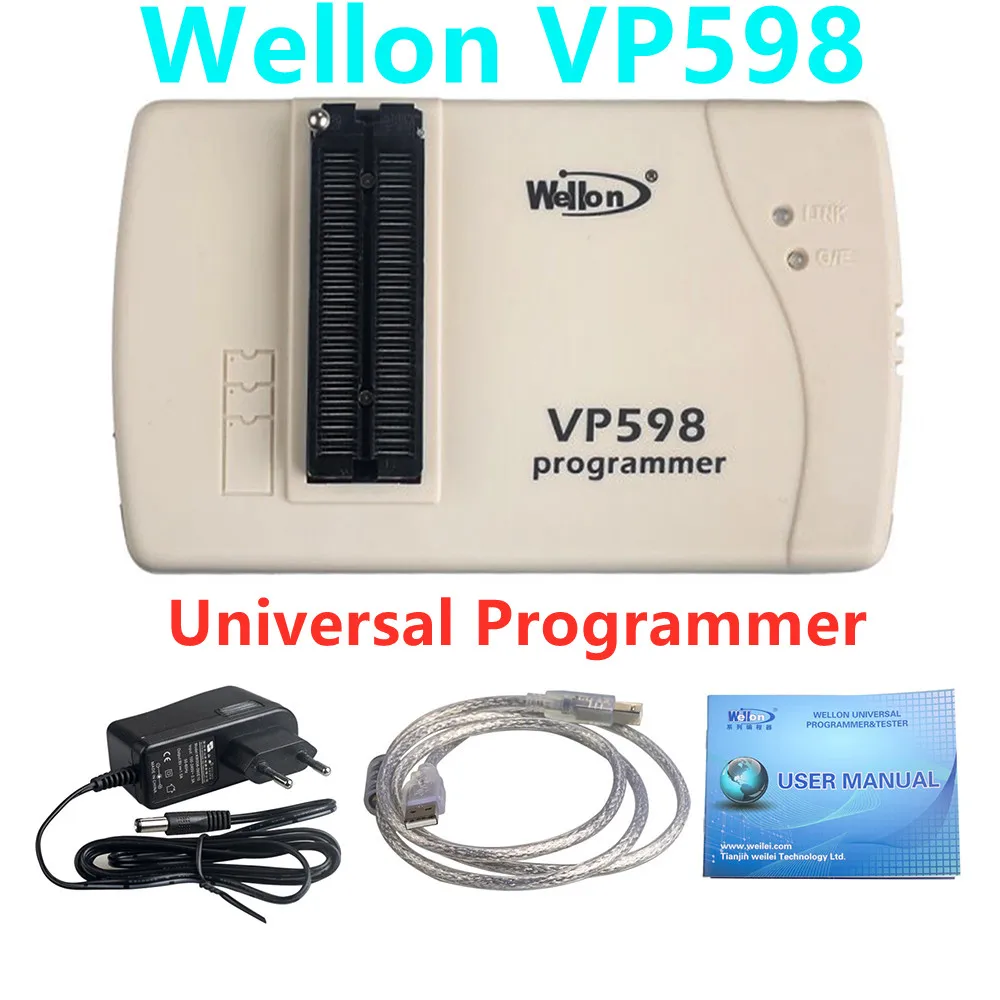

Лучшее качество, универсальный программатор Wellon VP598 VP 598, автомобильный ECU-программатор для тюнинга микросхем (обновленная версия VP390/Φ)