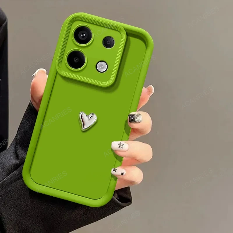 Silver Heart 3D Silicone Soft Case with Matte Back Cover