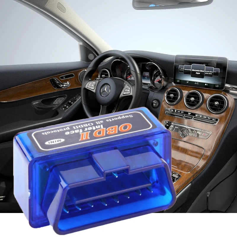 

Blue ELM327 OBD2 II Mini Bluetooth Car Diagnostic Auto Diagnostic Interface Scanner Tool Portable ABS Tool dfdf