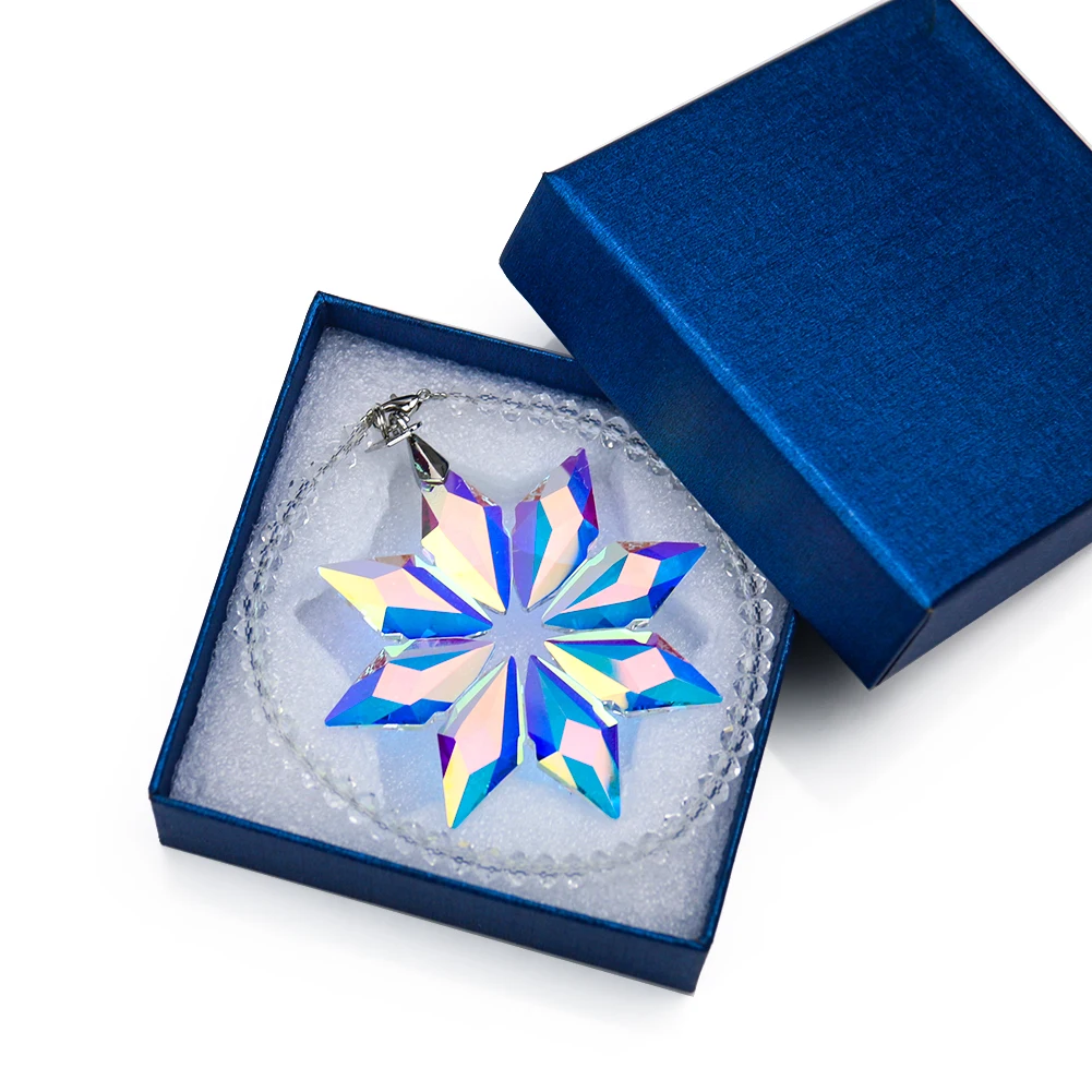 Fire Polished AB Color Daisy Sun Flower Arrow Crystal Rainbow Sun Catcher Car Pendant Faceted Prism Chandelier Yard Garden Decor