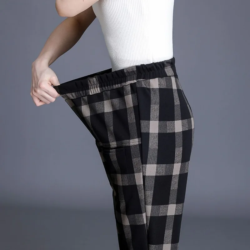 Women's Autumn and Winter High Waist Elastic Belt Pants Casual Fashion Slim Fit Versatile Elegant Commuter Pants