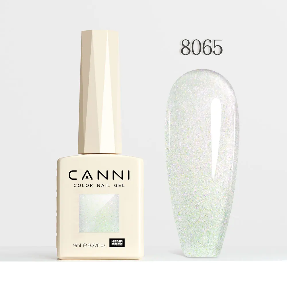 CANNI Super Glossy Glitter Cat Eye Nail Gel Polish - Hema Free Diamond Top Coat, Semi-Permanent UV LED Varnish