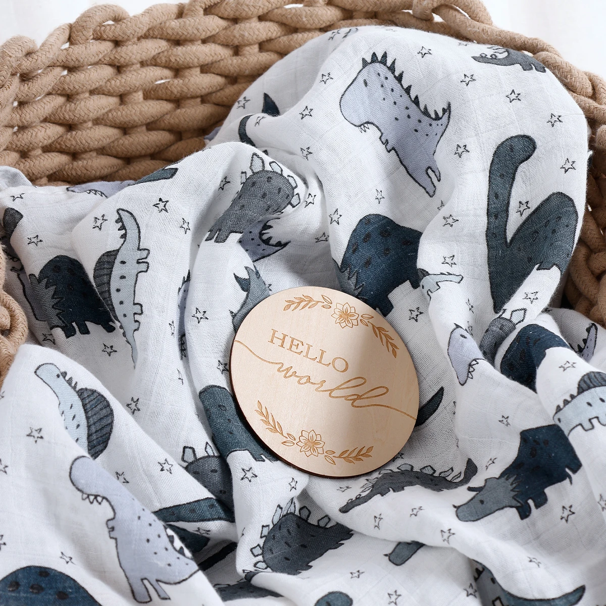 Happyflute 120*110CM  Muslin Swaddle For Newborn Bamboo Cotton Summer Blanket Bed Comforter Cute Baby Blankets 4
