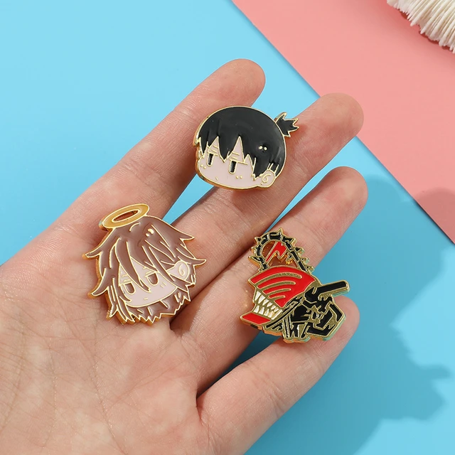 Motosserra homem esmalte pinos desenhos animados anime pochita criativo  broches na mochila lapela pino presente para o amigo crianças aniversário  jóias - AliExpress