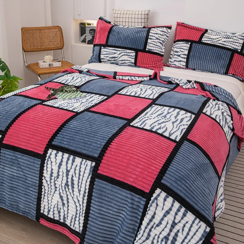 Flannel sheets, warm milk duvet, single and double sided fleece blankets, summer thin blankets, cover blankets - 4