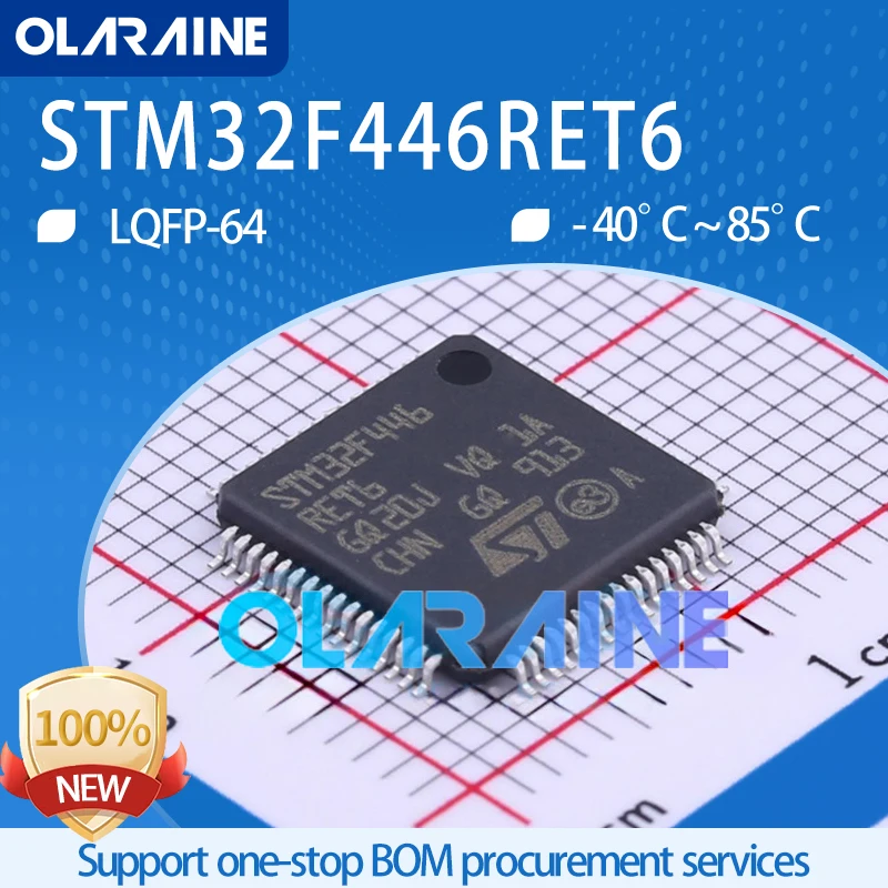 

1-10Pcs STM32F446RET6 LQFP-64 SMD ARM Cortex M4 128 kB 32bit microcontroller MCU 180 MHz 3.6 V