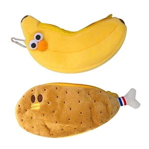 Creatives Novelty Funny Face Simulation Food Fruit Character Soft Stuffed Clothes Pencil Box