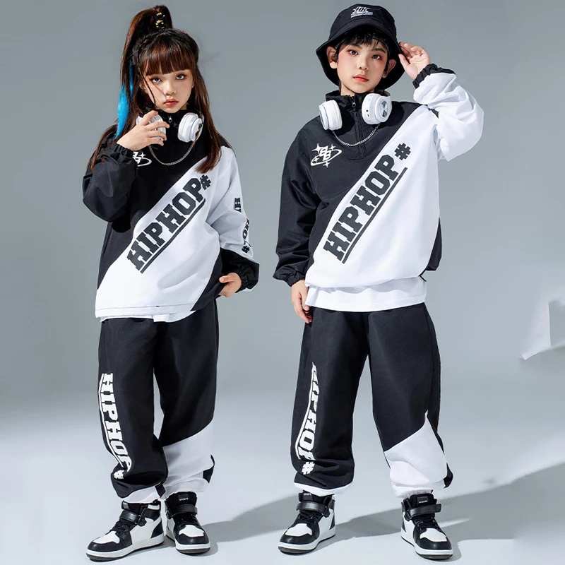 2024 Hip Hop Dance Costumes For Kids Loose Jacket Hiphop