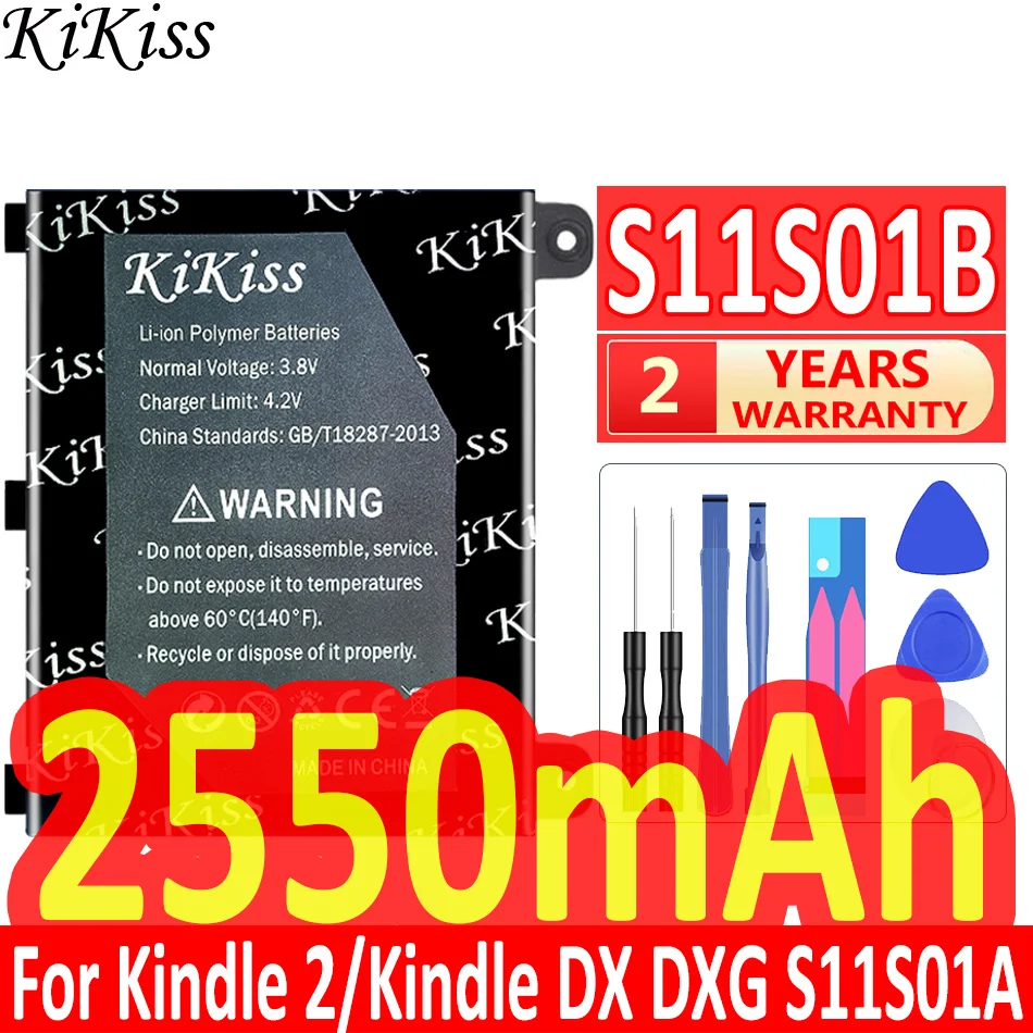 

KiKiss Replacement Battery 2550mAh S11S01B For Amazon Kindle 2 Kindle2 & Kindle DX DXG D00511 D00701 D00801 Batteries Free Tools