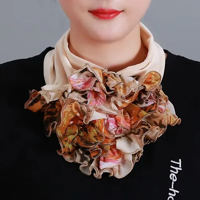 Korean Floral Chiffon Neck Guard False Collar Hedging Scarf Summer