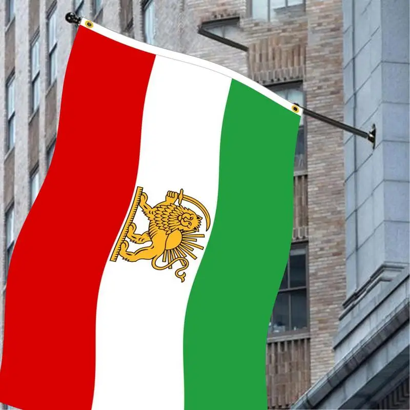 Drapeau Iranien Ancien Historique De L'Iran Avec Couronne De