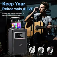 Jyx An20 Karaoke Machine, 10inch (about 25.4cm) Bass Speaker Large Bluetooth Karaoke Speaker with 2 Wireless Microphones, Party Lights, Supports Vocal Cutting, Tws/Bluetooth/Rec/Usb/Tf/Aux - Image 2