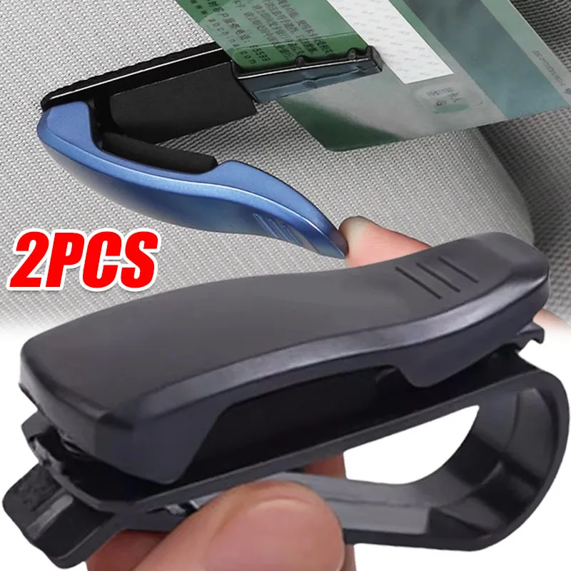 sunglasses clip 2PCS Universal Car Auto Sun Visor Glasses Box Card Ticket Holder Fastener Pen Case Eyeglasses Clips Accessories