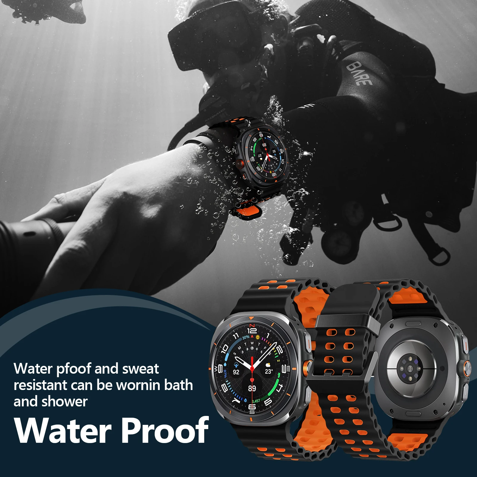 Sport Silicone Two-Tone Band - Marine Belt Bracelet