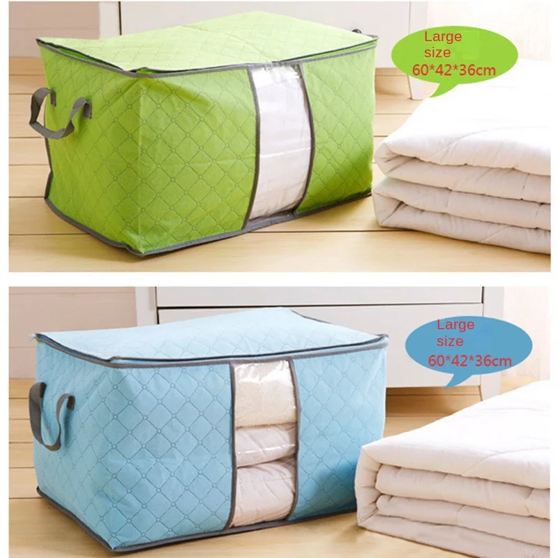 

Storage Bag Bamboo Charcoal Quilt New Large Quilt Storage Clothes Storage Arrangement 60*42*36cm Dorm Room Essentials Resealable