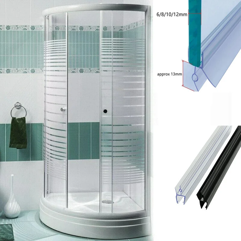 4pcs612mmgapShowerScreenSealStripGluefreeGlassWindowDoor