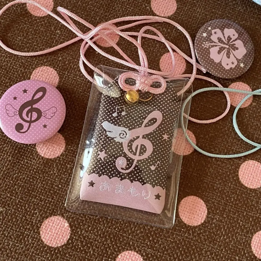 Musical Notes Wings Bag Pendant Blessings Embroidery Lucky Keychains Fashion Creative Keyring Key Accessories